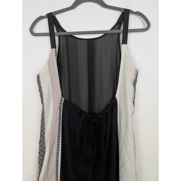 The Odells Maxi Dress Esmera Striped Lagenlook Boho Monochrome Black Gray Size S - Picture 8 of 14